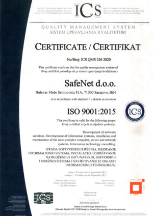 Certifikat ISO 27001 Certifikat ISO 9001